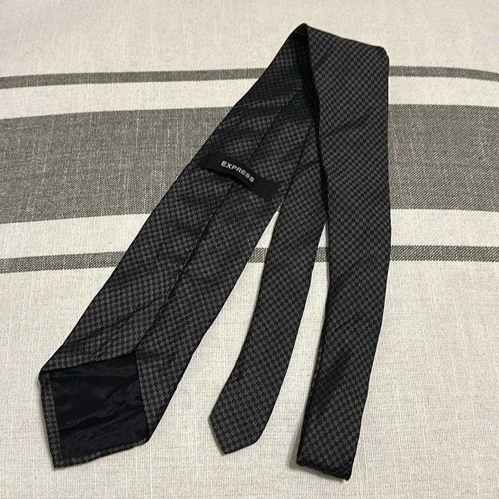 Express Men’s Tie in Black Checker Pattern